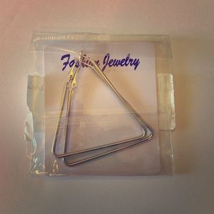New boutique triangle silver earrings